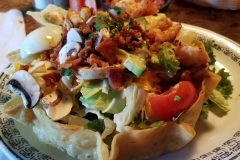 Seafood chalupa salad